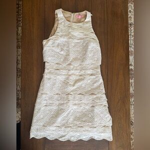 Lilly Pulitzer Brenton Shift White Textured Dress